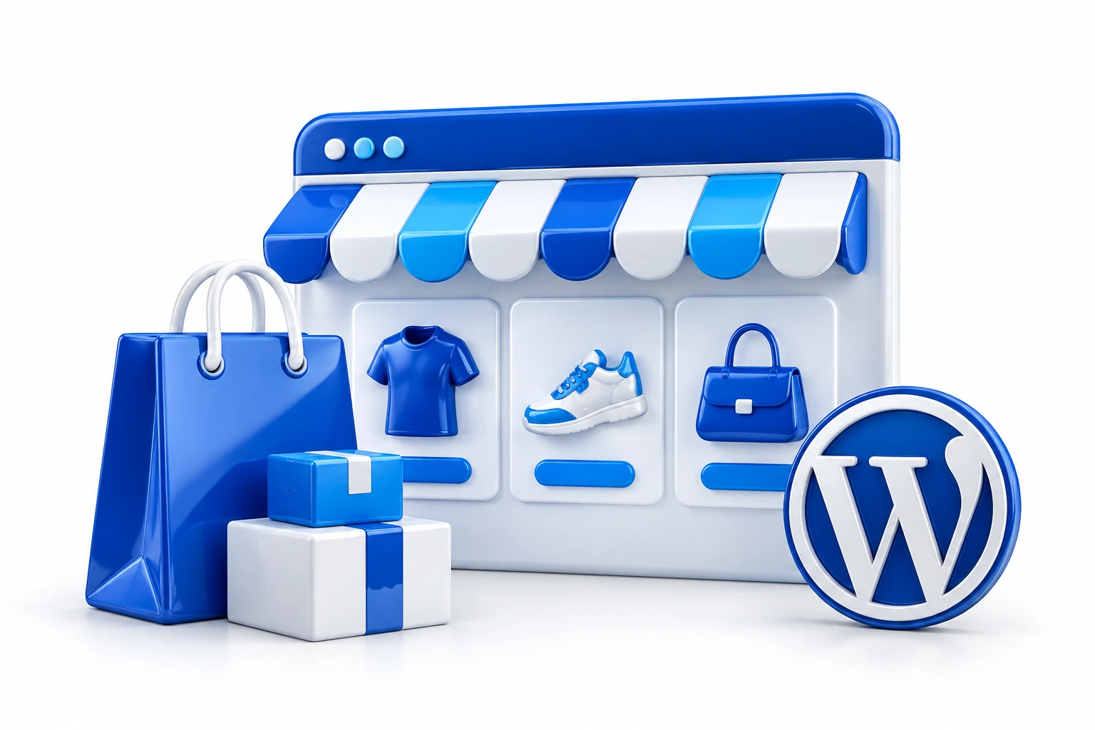 Loja virtual WordPress com sacola de compras